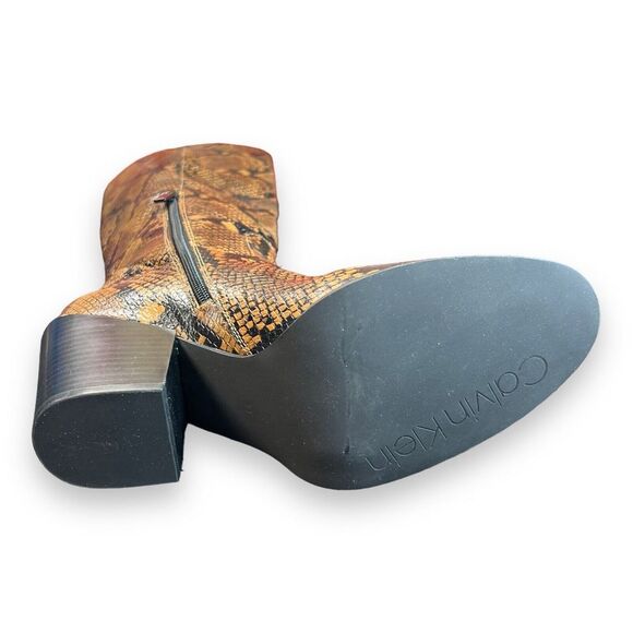 Calvin Klein Women's MASSIE Knee High Boot, CUOIO/DARK WALNUT, 11 Sexy Dress - Picture 8 of 10